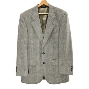 Vintage Burberrys tweed‎ jacket mens 1970's glen plaid lined neutral Burberry